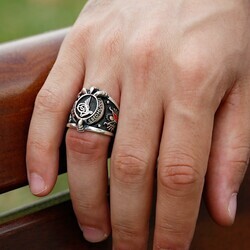 Written Ring With The Emblem Of The Eagle Of The Ebed And Tughra Era - Thumbnail