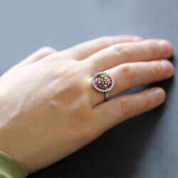 Zircon Stone Flower Garden Design 925 Sterling Silver Ladies Ring - 2