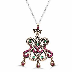 Zircon Stone Hanging Flower Model Necklace Authentic نموذج - 1